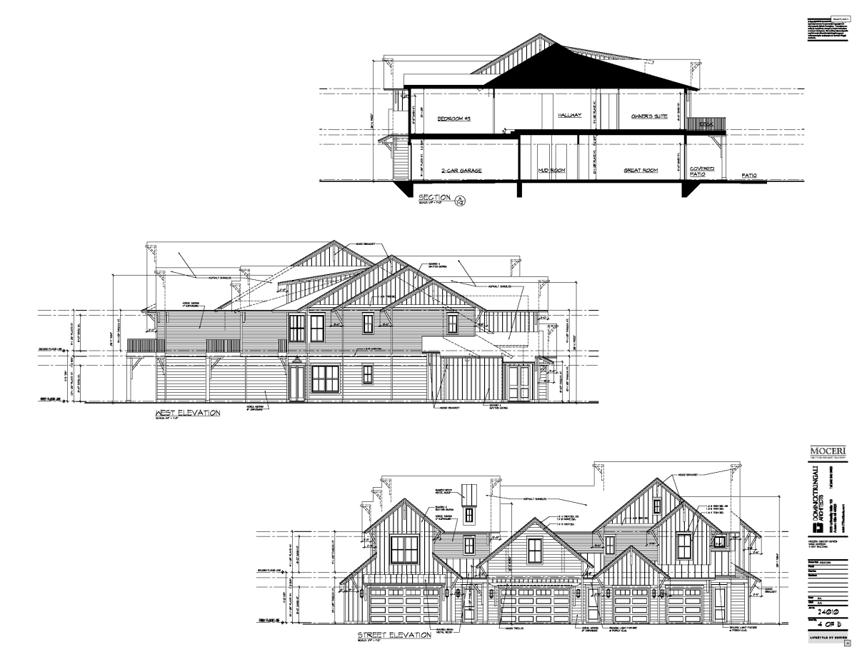 Elevation drawings of Snug Harbor multi-family buildings